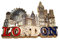 London Metal Fridge Magnet - Silver Coloured/Eye/Tower Bridge/Big Ben/St. Paul's Cathedral/Westminster Abbey/Royal Guard/Telephone Box/Double Decker Bus/England UK British Souvenir