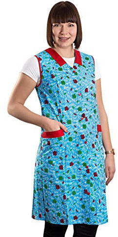 Women's Coat Apron House Dress Sleeveless Cotton Multi-Coloured, Design 3, XS/S