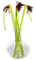 Online Street Schöne Glasornament-Skulptur Fuchsia-Blumen in Vase