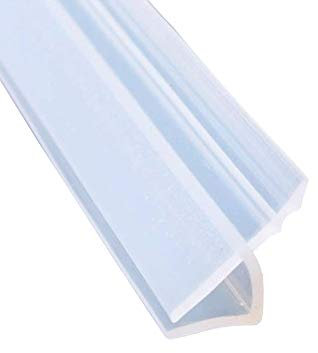 Mintice Tira de Sellado de la Puerta del Baño Sello de Espacio de Ventana de Mampara de Ducha Curvo Plano Caucho Vaso Fondo Clima 10mm 78 Pulgadas Forma de H