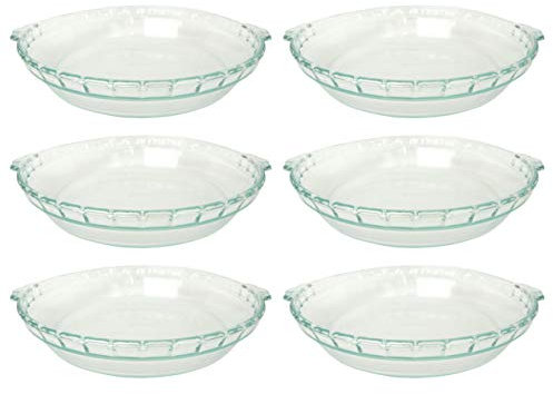Pyrex Bakeware 9.5 Clear Scalloped Glass Pie Plate (6-Pack) - Made in USA