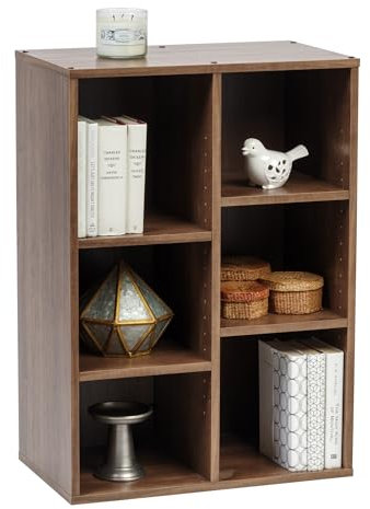 Iris Ohyama, Bibliothek, Möbel, Regal, Aufbewahrungswürfel, 6 Fächer, Horizontale & vertikale Anordnung, Design, Modern, Büro, Schlafzimmer, Wohnzimmer - Rack CFR-9060 - Braun