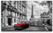 Bilder XXL Retro rotes Auto in Paris 120x70cm Wandbild auf Leinwand