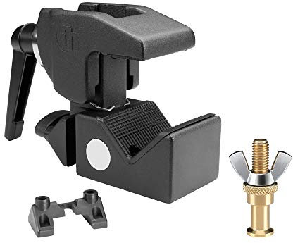 Adam Hall Accessories SUPER CLAMP MK2 SET 1 - Universal Haken schwarz mit Klemmhebel MK2 + SS018 Bolzen