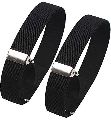 CHENGZI 1 Pair Men's Elastic Adjustable Armbands Arm Sleeve Shirt Garter Sleeve Holders Width 0.98 Inch (BLACK)