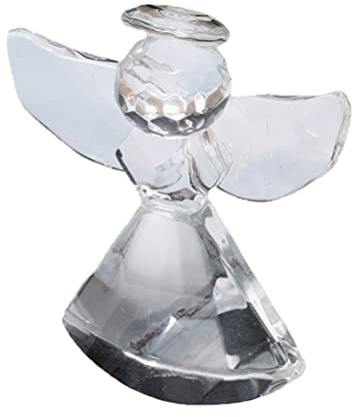 HOMSFOU 2st Kristall-Engel-Ornament Miniatur-glasornamente Skulptur Desktop-Engel-Ornamente Sammlerfigur Betende Engelsstatue. Statuen Aus Glas Hochzeit Garten Büro Marionette Schreibtisch