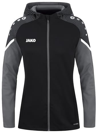 JAKO Damen Hooded Jacket Kapuzenjacke Performance, Schwarz/Anthra Light, 36 EU