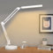 SKYLEO Lámpara Escritorio - Flexo LED Escritorio Potente con clip y base - Protección ocular Lampara LED Escritorio - 3 modos de luz X 10 niveles de brillo - Blanco
