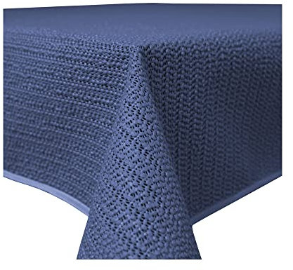 Haus und Deko Gartentischdecke Outdoor rechteckig wetterfest wasserabweisend rutschfest abwischbar PVC Weichschaum Tischdecke für Garten, Balkon, Terrasse und Camping (Blau, 130 x 220 cm), 2370