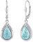 SILVEGO Damen Ohrringe aus 925 Sterling Silber Tropfen mit natürlichem Larimar und Brilliance Zirconia