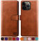 SUANPOT for iPhone 14 Pro Max 6.7 inch Leather Wallet case with RFID Blocking Credit Card Holder, Flip Folio Book Phone case Shockproof Cover Pocket for Women Men for Apple 14 ProMax case Light Brown