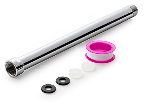 OFFO Shower Head Extension Arm 25cm(10 inch), Shower Arm Extension for Shower Head or Fixed Shower Head Made of 304 Stainless Steel Shower Head Extension, Chrome
