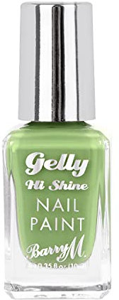 Barry M Gelly Hi Shine Nail Paint, Shade Pear | Green Glossy Nail Polish