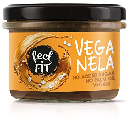 Feel FIT VEGANELA Salted Caramel, gesalzener Karamellaufstrich, ohne Zuckerzusatz, ohne Palmöl & vegan 200 g, Mittel