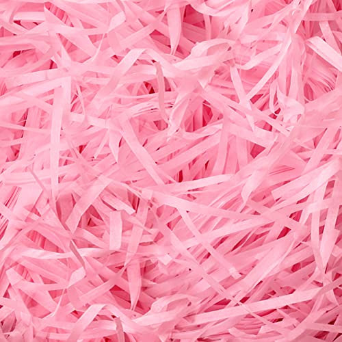 200g Rosa Geschenk Füllmaterial Ostern Geschreddertes Seidenpapier Füllmaterial Raffia Hamper Shreds Füllpapier für Osterkorb Geschenkbox Geschenkverpackung