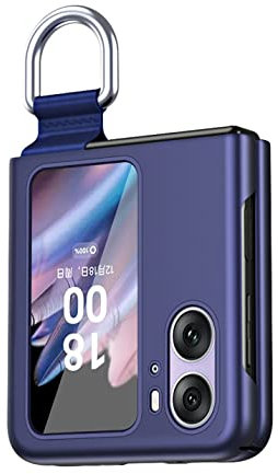 BORYA Coque pour Oppo Find N2 Flip, Très Mince Antichoc Premium PC Housse, Pliable Mat Soyeux Anti-Rayures Anti-Chute Élégant Simple Étui avec 360°Anneau, Bleu