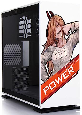 Anime-Aufkleber für PC-Gehäuse, Cartoon-Dekor-Aufkleber für Computer-Gehäuse, ATX-Mittelgehäuse, dekorativer Aufkleber, wasserdicht, leicht entfernbar