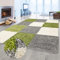 Flauschiger Shaggy-Teppich Hochflor mit Karomuster in grün grau Creme 200x290cm