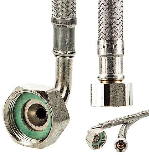 tecuro Trinkwasser Zulaufschlauch IG mit Bogen 90° x IG - KTW-A- DVGW 3/8 x 3/4 x 2500 mm