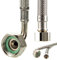 tecuro Trinkwasser Zulaufschlauch IG mit Bogen 90° x IG - KTW-A- DVGW 3/8 x 3/4 x 2500 mm