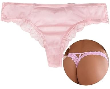 ohyeahlady String Femme Sexy Chic Lingerie Hot Tanga Dentelle sous Vetements Feminins Culottes et Slips Ouvert Grande Taille Thongs Panti T-Back G Strings Underwear(Rose Unité,XS-S)