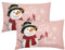 Let it Snow Weihnachtskissenbezüge, 30,5 x 50,8 cm, Weihnachtsschneemann, Schneeflocke, dekorative rechteckige Kissenbezüge, Set mit 2 Stück, Winterurlaub, Heimdekoration, Baumwollleinen, Wurfkissen