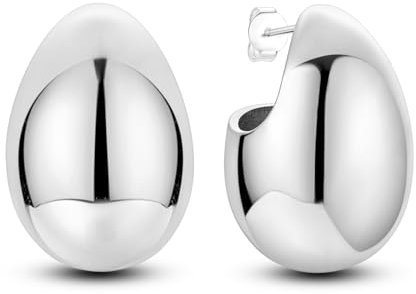 Orecchini a lobo in argento sterling 925 per donne Orecchini a cerchio grossi con goccia d'acqua Albero della vita per sempre Set di orecchini Gioielli di moda Regalo