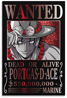 Anime One Piece Wanted Poster Ace Bild Druck Leinwand Poster Wandfarbe Kunst Poster Dekor Moderne Heimkunstwerke 20 x 30 cm