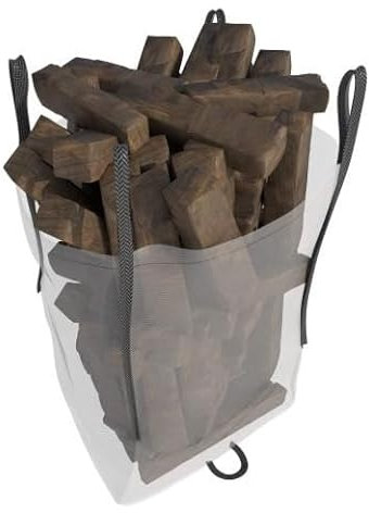 10x Ventilated Firewood Bag | 100x100x100cm | Mosquito Net Bulk bag Firewood for max one tonne | Wood not included | Strong and Resistant Vented Log Bags for Wood