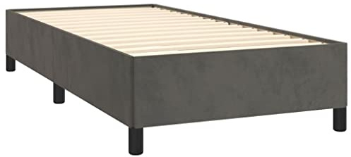 Tino Tech Polsterbett Betten Schlafzimmer Bett Bed Einzelbett Bettrahmen Gästebett Bettgestell Dunkelgrau 80x200 cm Samt