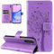 Dcjlbo Cover per Samsung Galaxy A15 5G/4G Custodia Cover in Pelle Portafoglio a Libro con Fiori Disegni Porta Carte Magnetica Cover Flip Case Antiurto Custodia per Samsung Galaxy A15 5G/4G-Viola