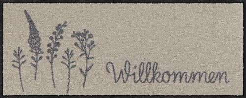 Salonloewe Fußmatte 030x075 cm Willkommen Wiese Fußabtreter, innen, außen, Schmutzfangmatte, Sauberlauf-Teppich