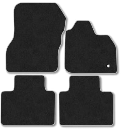 Renault Zoe (2021-2024) [Electric] Carpet Car Mats | Grey Edge Trim Tailored Fit Floor Mats Full Coverage Protection Accessories Easy Clean Anti Slip Made in the UK