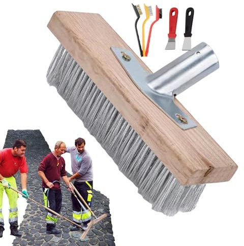 Wire Broom Head,Heavy Duty Outdoor Yard Brush Steel Bristles,Stiff Metal Bristle Brush Outdoor Floor Scrub Brush,Heavy Duty Outdoor Yard Brush Steel Bristles,Garden Brush Outdoor For Scrubbing Decks