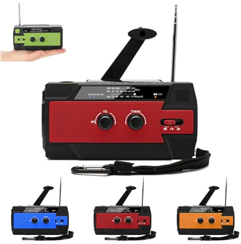 Wild Summit Gear Radio, Wildsummit All-in-One Radio Emergency Solar Powered Radio, Multifunctional 4000mah Large Capacity Emergency Crank Radio, NOAA Weather Radio (Red)