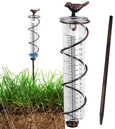 Pluviometro da 17 cm, Impermeabile per Giardino,misuratore di pioggia17cm,pluviometro da Giardino,pluviometro Professionale,Staffa Metallica,pluviometro