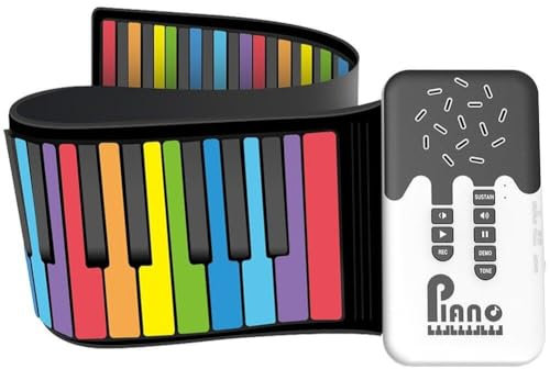 Zghhc Piano À Enrouler Flexible À 49 Touches, Clavier Numérique Électrique Pliant, Entrée USB, Sortie Midi, Piano en Silicone Souple pour Débutants