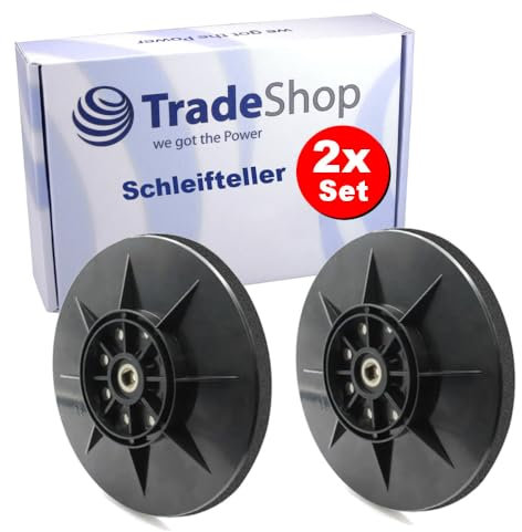2x Trade-Shop Klett 8-Loch Schleifteller/Stützteller 225mm kompatibel mit Einhell 4259965, Matrix DWS 600-1 710, Apex 710 Watt Langhalsschleifer