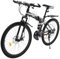 Levkitch 26 Zoll Mountainbike Fahrrad mit Vollgefedertes 26 Zoll 21 Gang Mountainbikes Schaltbares Und Faltbares Fahrräder StoßStangenrad Scheibenbremsen MTB (Schwarz-Silber)