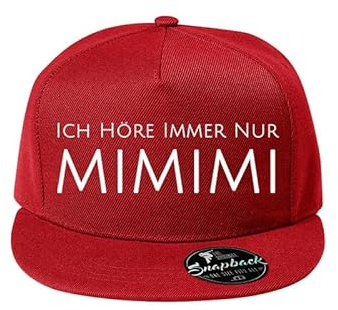 DELUNO Ich höre Immer nur mimimi Baumwolle Baseball Cap Basecap Unisex Kappen Sport Reisen Style - Baseballkappe Kappe Mütze Rot (Cap-440-Rot)