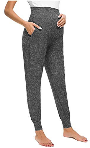 Pantalon de grossesse pour femme - Pantalon de jogging - Pantalon de loisirs pour femme enceinte - Legging de grossesse long - Pantalon de jogging extensible confortable - Pyjama chaud - Pyjama pour