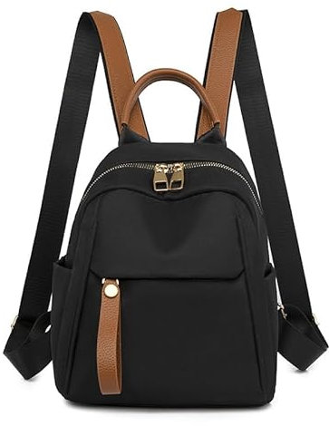 FUNSEED Rucksack Damen klein, lässig Oxford-Stoff Tasche, Diebstahlsicher Cityrucksack, Eleganter Tagesrucksack für Büro, Pendeln, Arbeit, Schultertasche für den täglichen Gebrauch, Beige