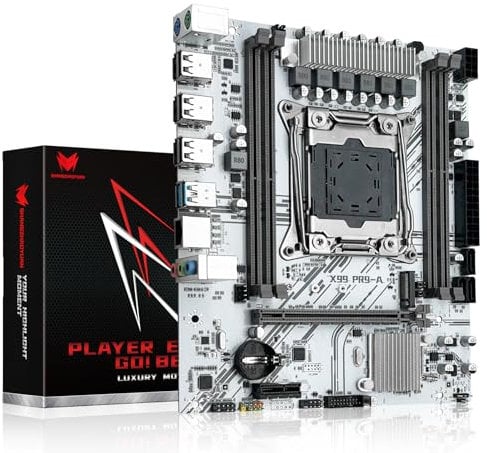 SHANGZHAOYUAN X99 LGA 2011-3 Placa base Micro ATX Server placa base para procesadores Intel Xeon E5 V3 V4 (DDR4 Max 128 GB, PCIe 3.0, NVME/NGFF M.2, Gigabit LAN, SATA 3.0, USB 3.0), X99 PR9-A