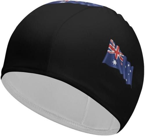 Bonnet de Bain Unisexe Drapeau de l'australie, Bonnet de Douche imperméable, Confortable, Accessoires de Sports Aquatiques