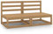 Iiaky Garten-Mittelsofas 2 STK. Honigbraun Massivholz Kiefer Sofa Lounge Sessel für Garten Terrasse Balkon