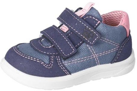 RICOSTA Mädchen Low-Top Sneaker SAM, Kinder Lauflernschuhe, Weite: MITTEL, lose Einlage, Strassenschuhe, Sportschuhe, Ozean/Nebel/rosa (140), 25 EU