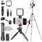 USKEYVISION Upgraded Vlogging Kit w/Wireless Lavalier Microphone,YouTube Kit for iPhone and Smartphone w/59” Retractable Tripod,Automatic Switch Phone Clamp,Content Creator Kit for TikTok(Vlog K5)