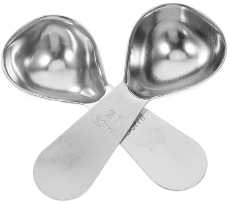 Mikinona Cucchiaio Dosatore Caffè Acciaio 2 Pezzi Corto Misurino per Caffè Macinato Tè Latte in Polvere Proteine Condimenti da Cucina