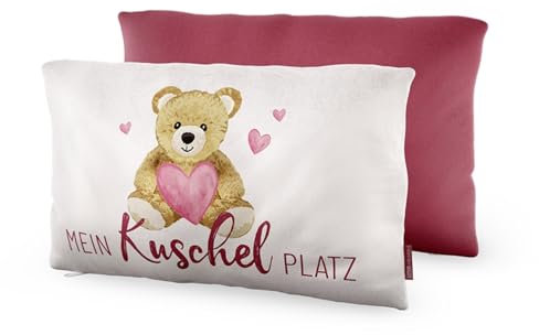la Vida Kuschelkissen Mein Kuschel Platz, Dekokissen, Reisekissen, Teddy
