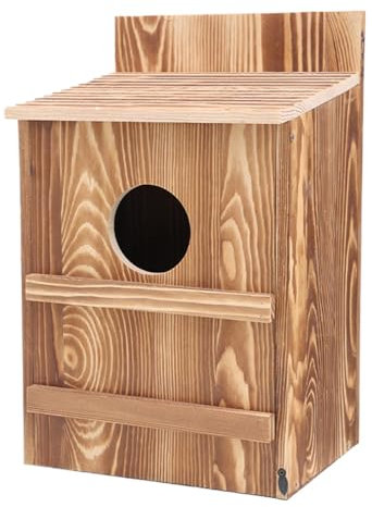 Eulenhaus - Eule Nistkasten | Kreischeulen Nistkasten | Holz Eulen Box Vogelhäuser | Großes Vogelhaus für Turmfalken Vögel inklusive Befestigungsschrauben